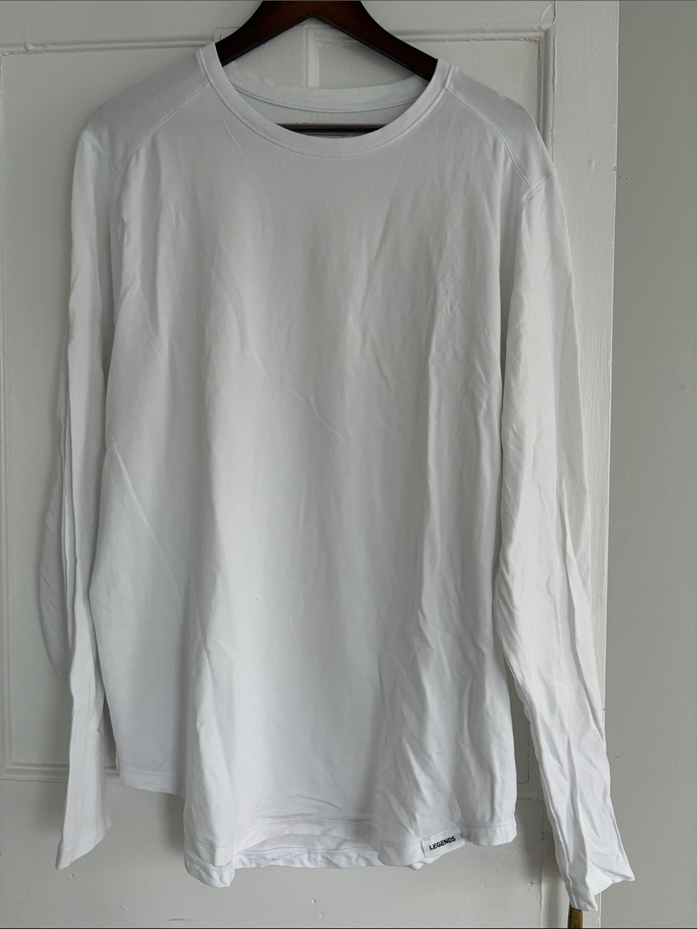 LEGENDS Men’s Aviation Tee Curved Hem LS - White - Picture 2 of 5
